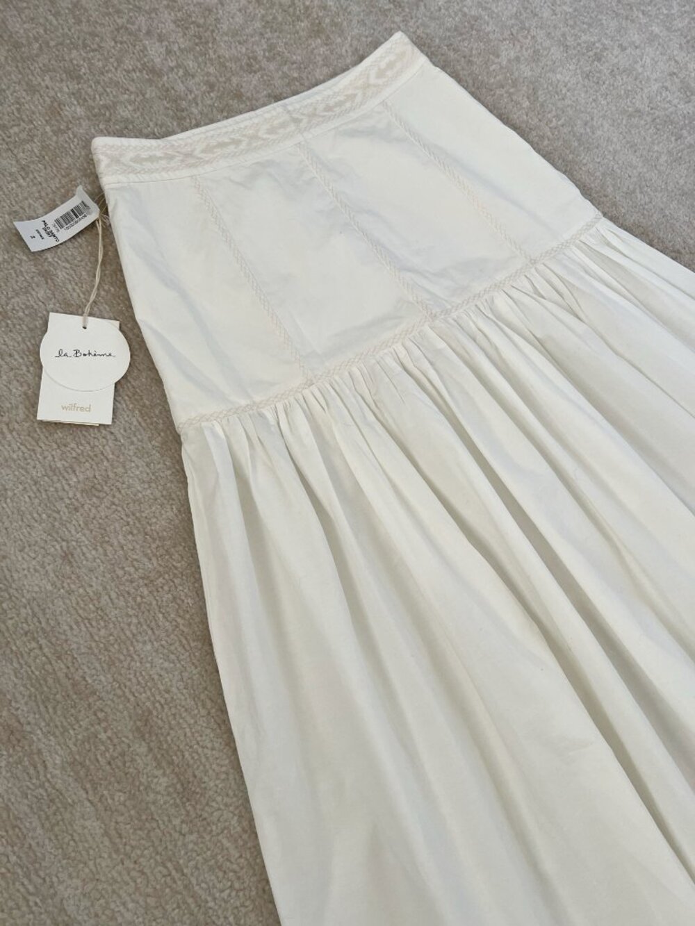 NWT Aritzia Wilfred La Boheme Palo Santo Boho Cotton Maxi Skirt 2 - Picture 3 of 11